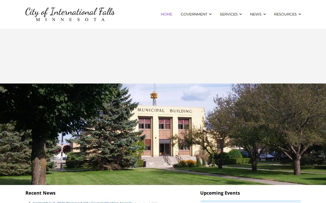 International Falls warrant records city hall building and city offices