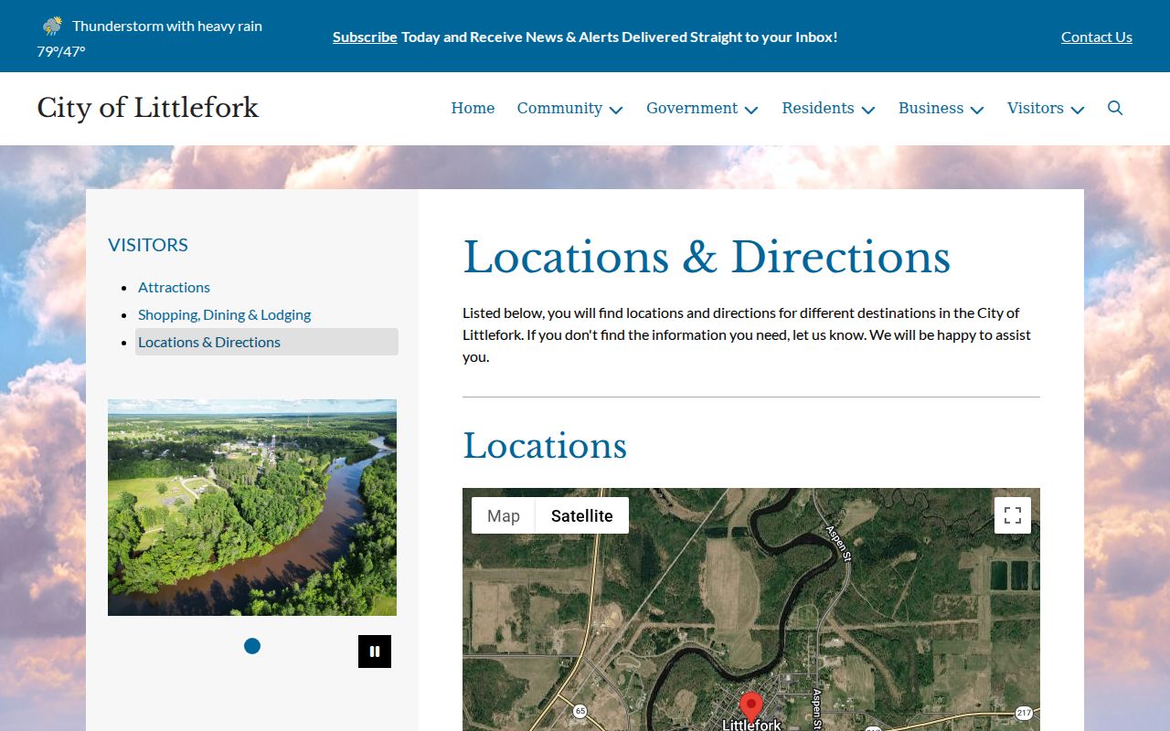 Littlefork warrant records city hall address and building location